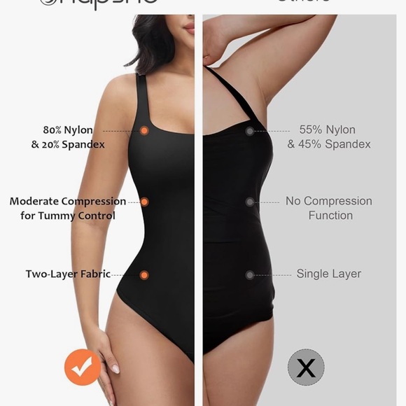 SHAPSHE Shapewear Bodysuit for Women Tummy Control Shapewear Thong - Picture 3 of 10